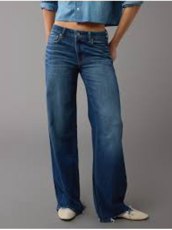 American Eagle Outfitters Denim - American Eagle Outfitters Wide-Leg Denim Jeans in Blue Wash